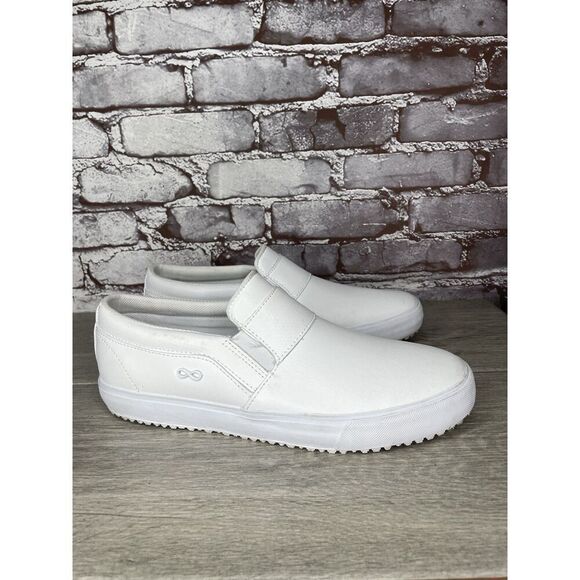 Infinity By Cherokee White Leather Slip Resistant Slip On Shoes Women 10M US/42 - Picture 11 of 16